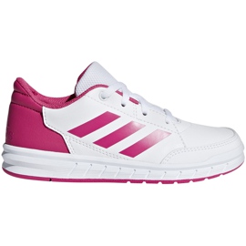 Scarpe da bambino Adidas AltaSport K bianche e rosa D96870 bianca