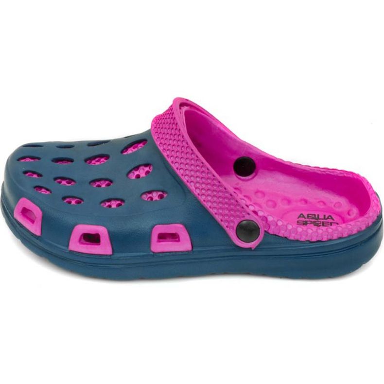 Ciabatte da piscina per bambini Aqua-speed Silvi, col 49, rosa e blu navy