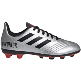 Scarpe da calcio adidas Predator 19.4 FxG Jr argento G25822 multicolore d'argento