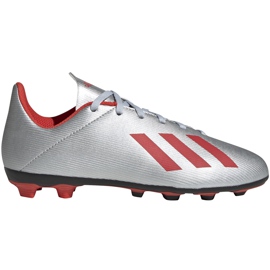 Scarpe da calcio adidas X 19.4 FxG Jr argento F35362 multicolore