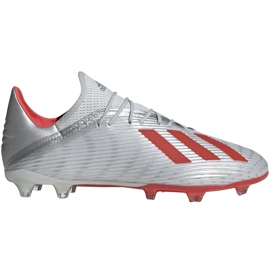 Scarpe da calcio adidas X 19.2 Fg argento F35386 grigio grigio
