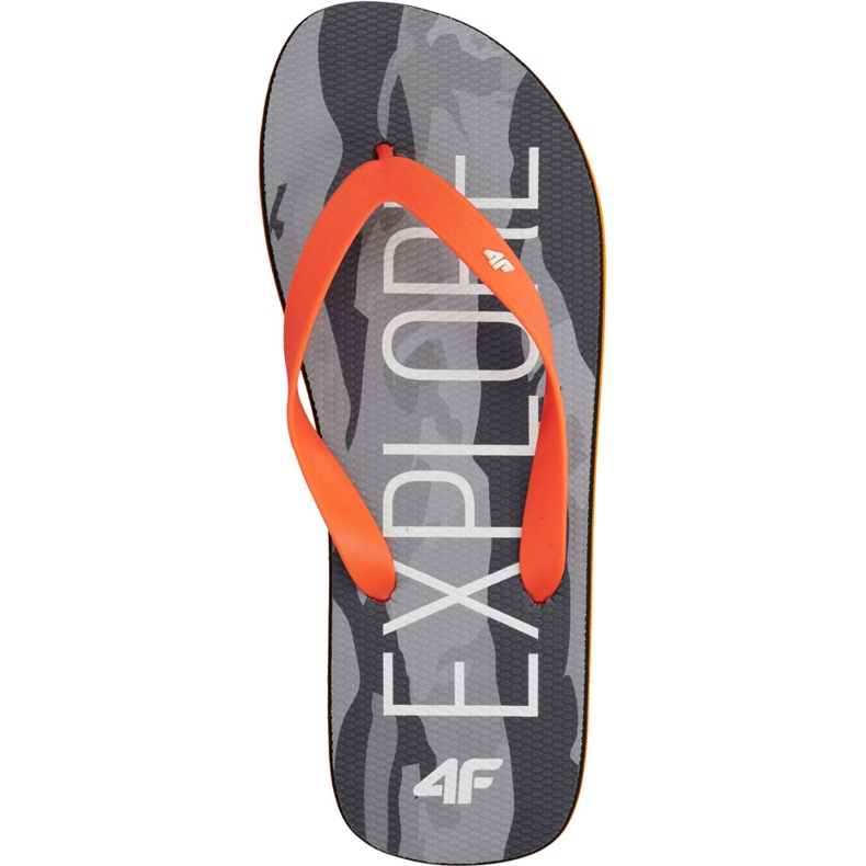 Pantofole da uomo 4F deep black orange H4L19 KLM001 20S nero arancia grigio
