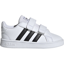 Scarpe per bambini adidas Grand Court I bianche e nere EF0118 bianca