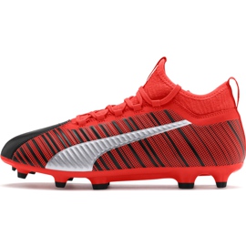 Scarpe calcio Puma One 5.3 Fg Ag rosso-nero 105604 01 multicolore
