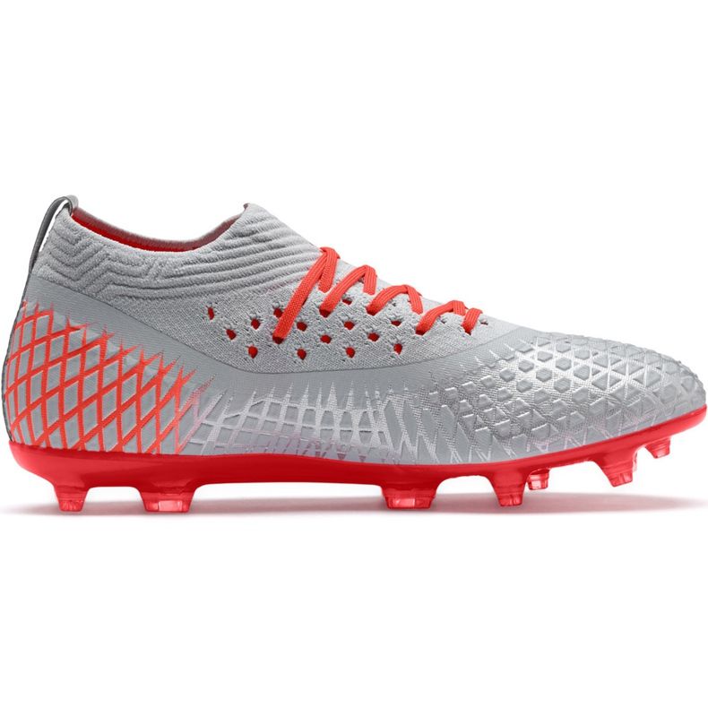Scarpe da calcio Puma Future 4.2 Netfit Fg Ag argento-rosso 105611 01 multicolore grigio
