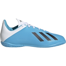 Scarpe da calcio adidas X 19.4 In Junior blu e bianche F35352