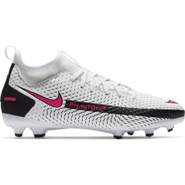 Nike Phantom Gt Academy Df FG / MG Junior CW6694 160 scarpe da calcio bianca bianca