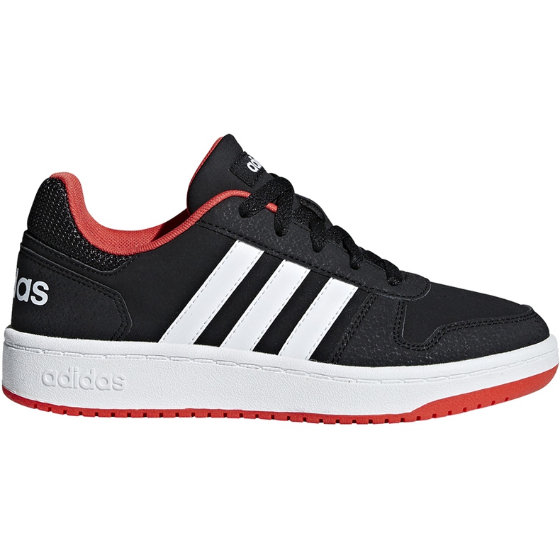 Adidas Hoops 2.0 K Scarpe da bambino nero-rosso B76067 bianca