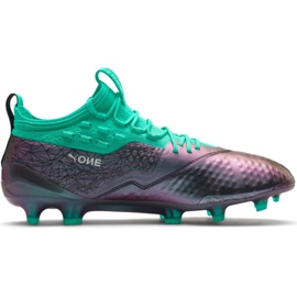 Puma One 1 Il Lth Fg Ag scarpe da calcio grigio-verde 104925 01 rosso