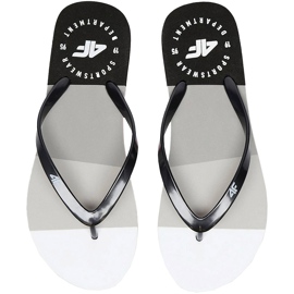 Pantofole da donna 4F bianche e nere H4L20 KLD004 97S nero