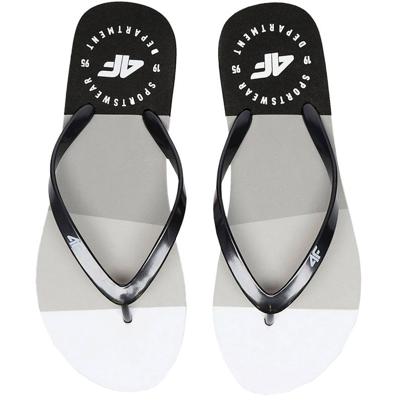 Pantofole da donna 4F bianche e nere H4L20 KLD004 97S nero