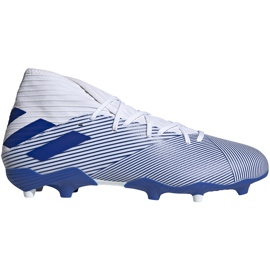 Scarpe calcio adidas Nemeziz 19.3 Fg bianche e blu EG7202 multicolore bianco