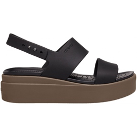 Crocs sandali donna Brooklyn Low Wedge W marrone 206453 07H nero