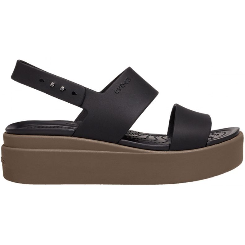 Crocs sandali donna Brooklyn Low Wedge W marrone 206453 07H nero