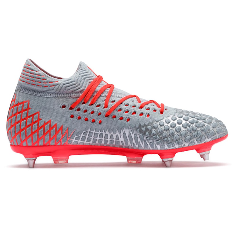 Scarpe da calcio Puma Future 4.1 Netfit MxSG grigio-arancio 105676 01 rosso