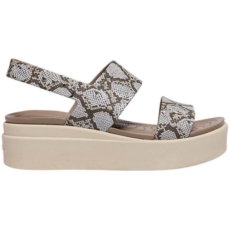 Crocs sandali donna Brooklyn Low Wedge W multi stucco 206453 93T beige