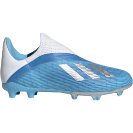 Scarpe da calcio Adidas X 19.3 Ll Fg Junior blu EF9114 blu, bianco, argento