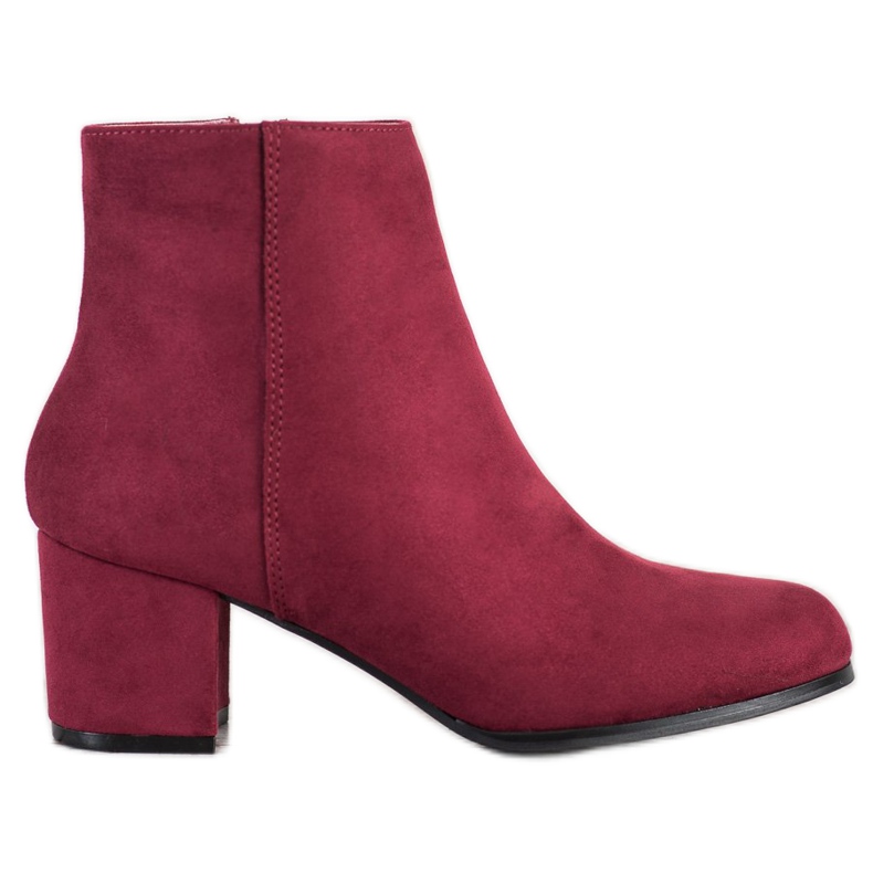 Danic Stivaletti bordeaux con tacco alto rosso
