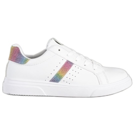 SHELOVET Scarpe Sportive Con Glitter bianca