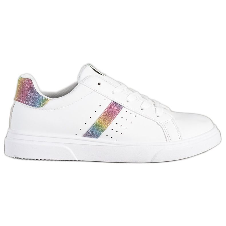 SHELOVET Scarpe Sportive Con Glitter bianca