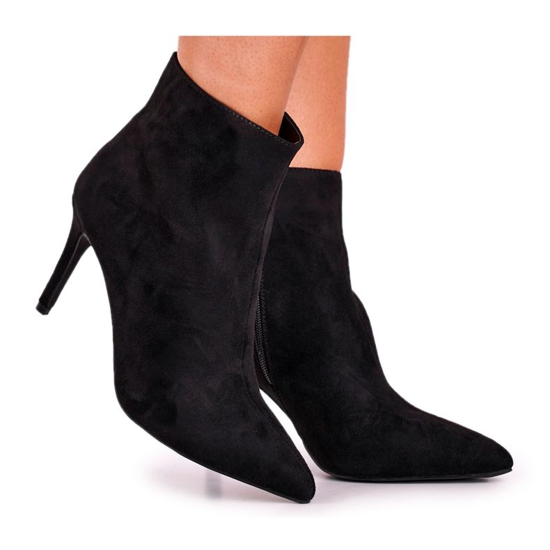 FB1 Stivali Donna Con Tacco Alto Camoscio Nero Beneco