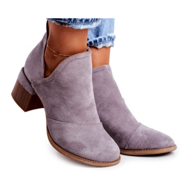 MSMG Stivali da donna con tacco alto cut out grigio mini meliori