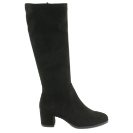 Stivali da donna in camoscio lycra Sergio Leone KZ205 nero
