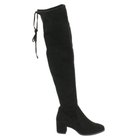 Stivali lunghi da donna in camoscio lycra Sergio Leone KZ281 nero