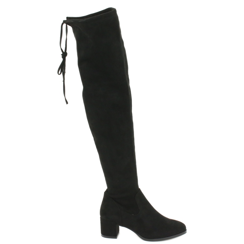 Stivali lunghi da donna in camoscio lycra Sergio Leone KZ281 nero