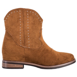 Ideal Shoes Stivali da cowboy marroni alla moda marrone