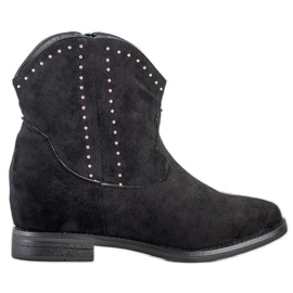 Ideal Shoes Cowgirl nere alla moda nero
