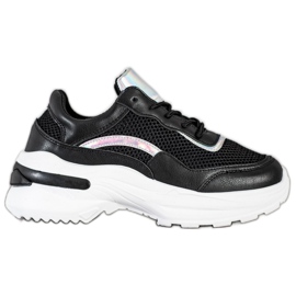 SHELOVET Scarpe da ginnastica nere alla moda bianco nero