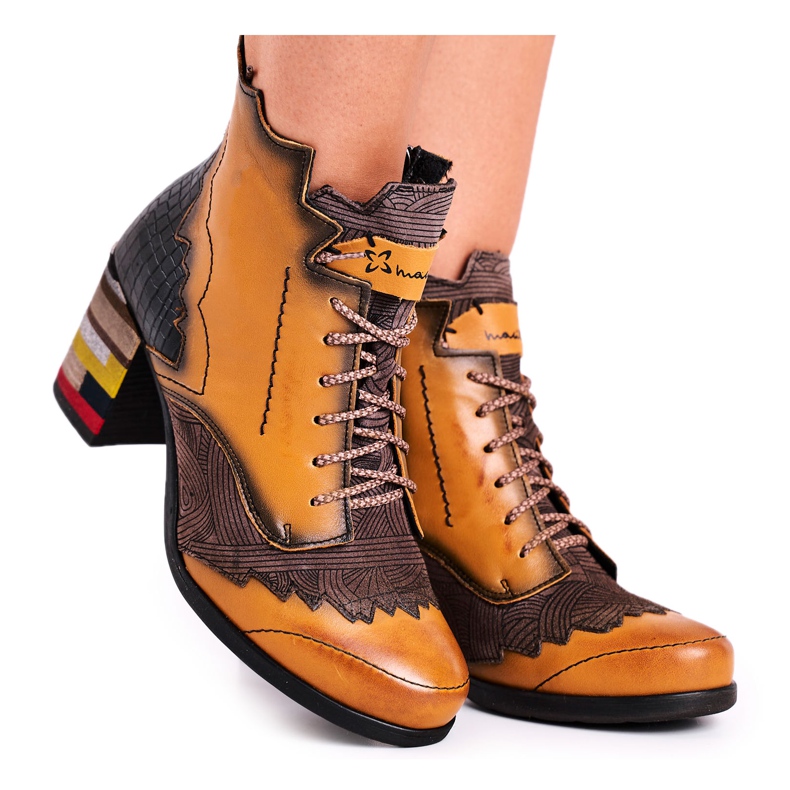 Stivali Donna Pelle Maciejka Giallo 03190-07 marrone