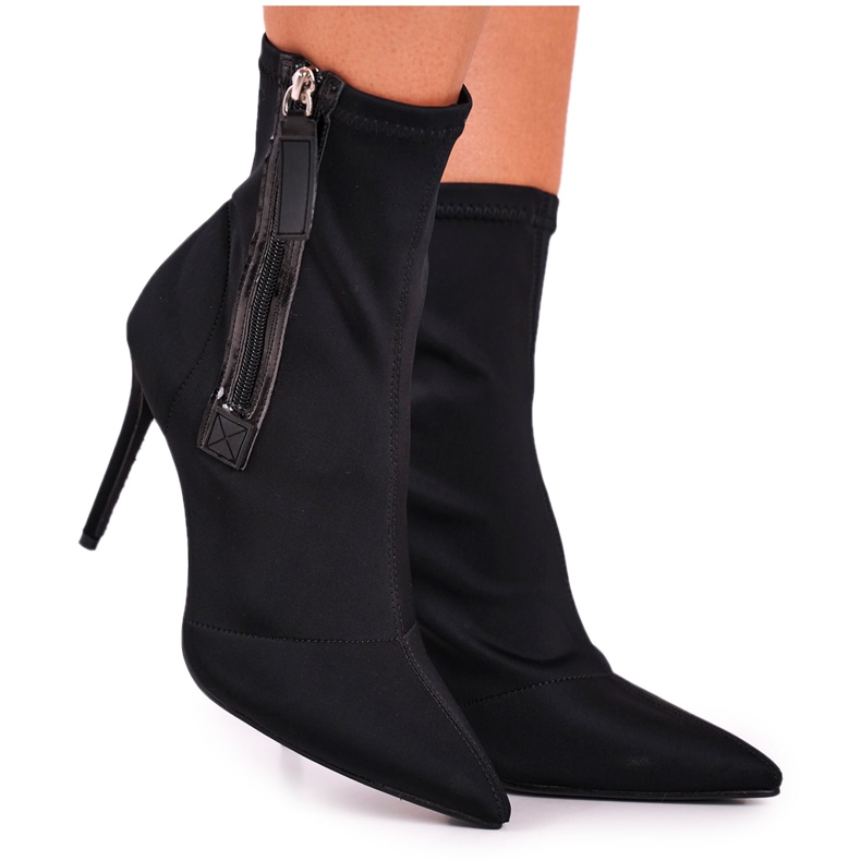 FG2 Stivali Donna Con Tacco Alto Lycra Nero Relase Me