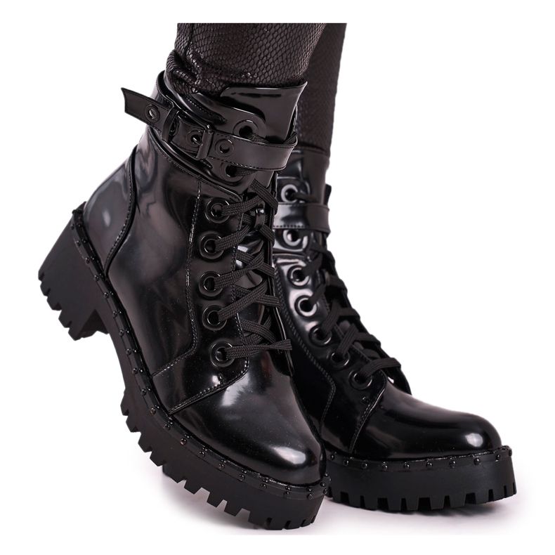 FRGIV Stivali Head Up Neri da Donna Laccati nero