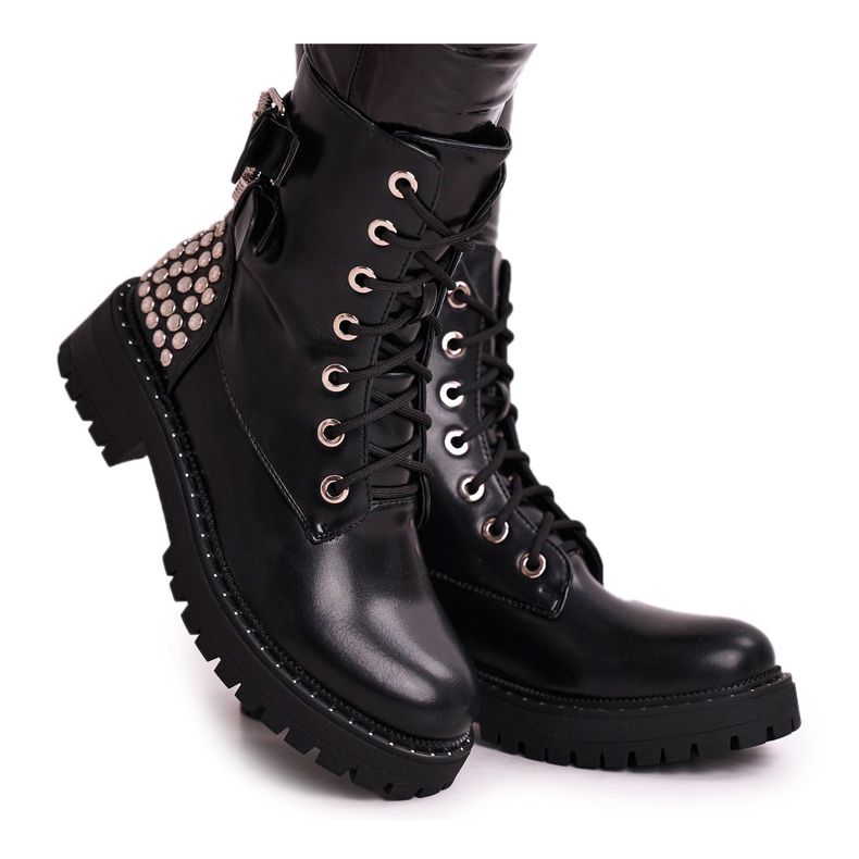 FRGIV Stivali Da Donna Con Strass Neri Feel Your Touch nero