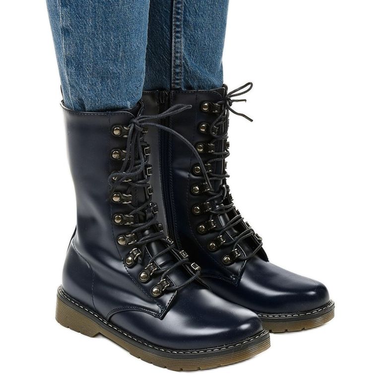 Stivali Adriana blu opachi blu navy