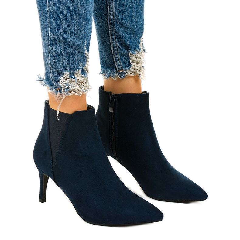 Stivaletti blu navy con elastico Patter