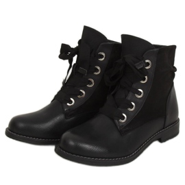 Stivaletti stringati neri 3103 Black nero