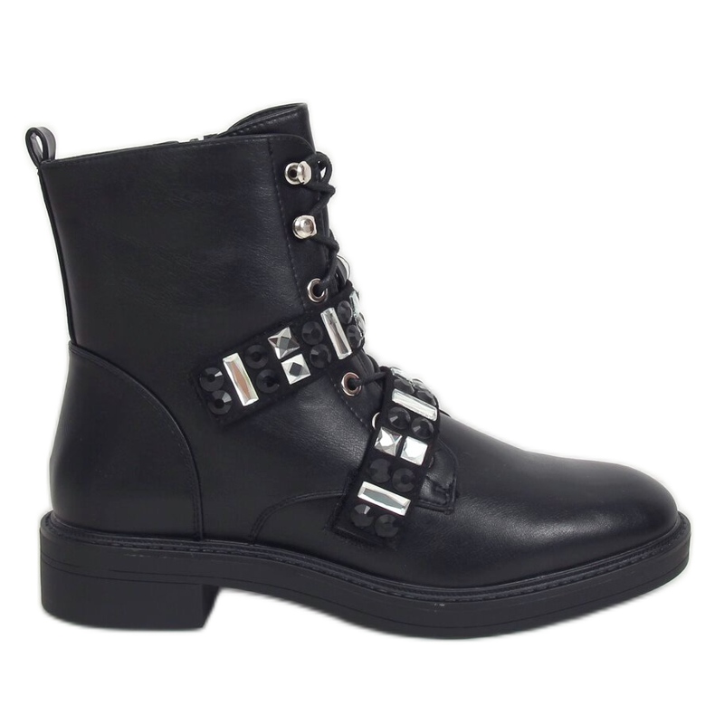 Operai neri con pietre BH307 Black nero