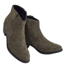 Stivali verdi con tacco basso verde 99-63 Army Green