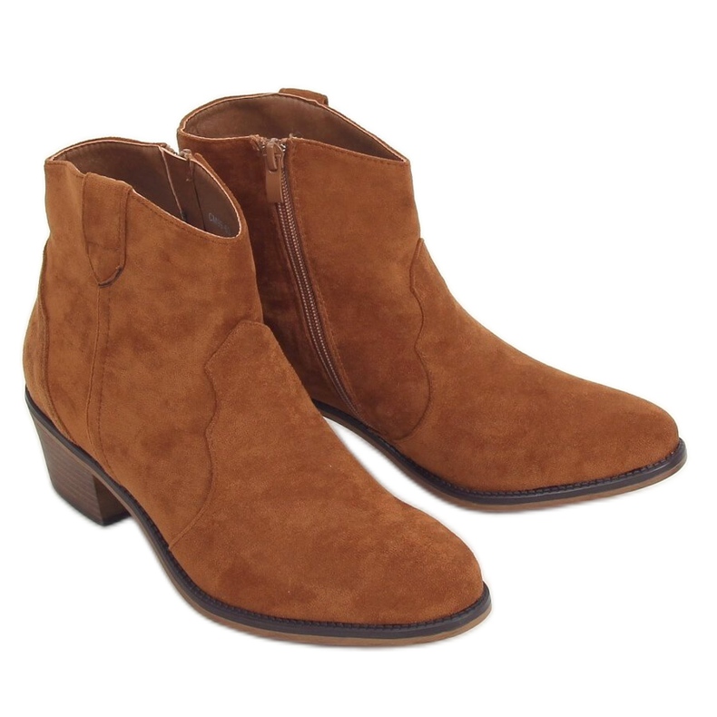Stivali tacco basso cammello 99-63 Cammello marrone