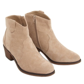 Stivali tacco basso beige 99-63 Taupe