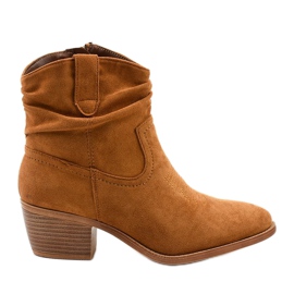 Stivali da cowboy in pelle scamosciata marrone con cerniera Slatemark