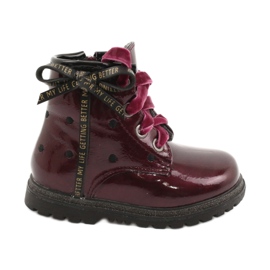 Evento Stivali da bambina, fiocco laccato 20DZ60-3246 VINO nero rosso oro