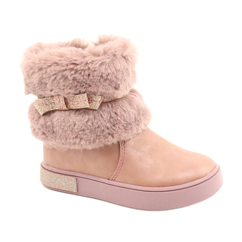 American Club Stivali americani GC26 / 20 con zip e pelliccia rosa d'oro