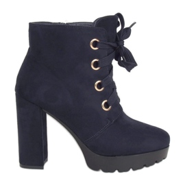 L8126 Stivali piattaforma blu navy blu navy