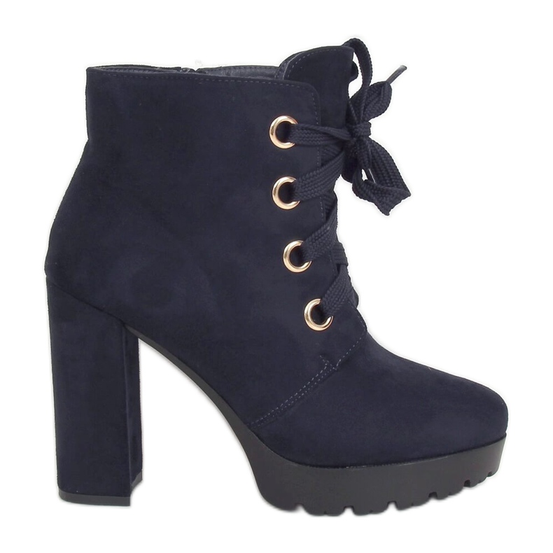 L8126 Stivali piattaforma blu navy blu navy