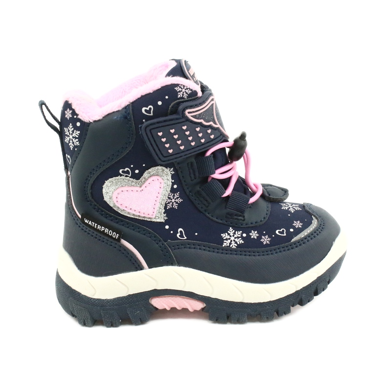 Stivali softshell American Club con membrana blu navy HL48 / 20 rosa d'argento