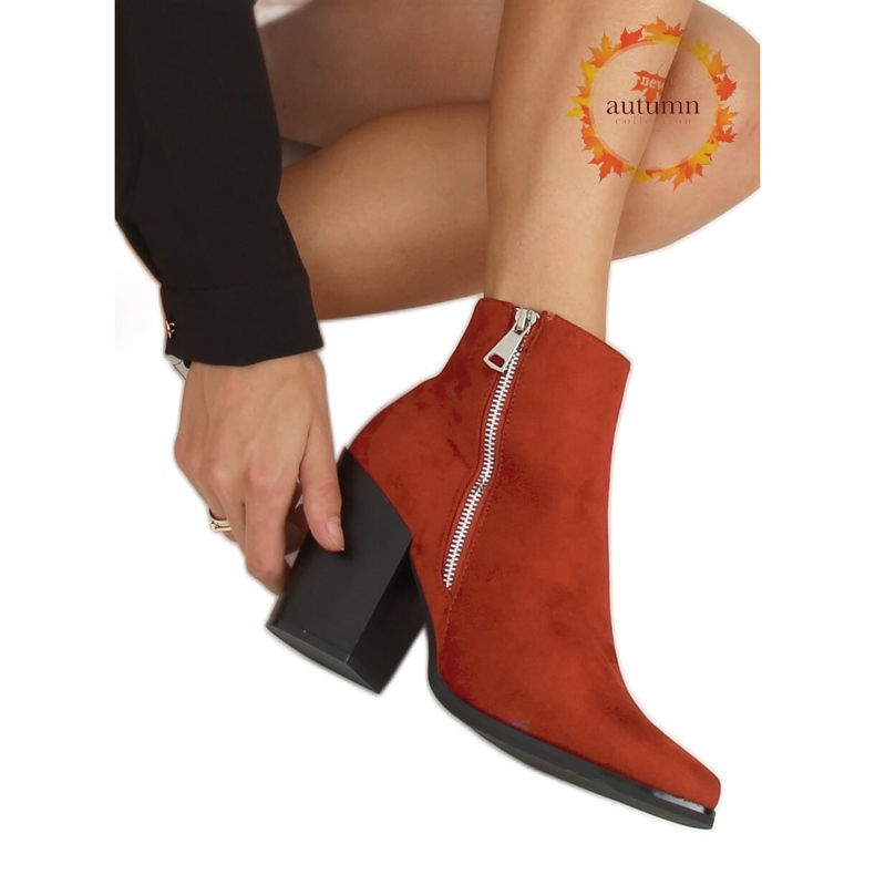 Stivali mattone con tacco largo TX-1873 Arancione rosso